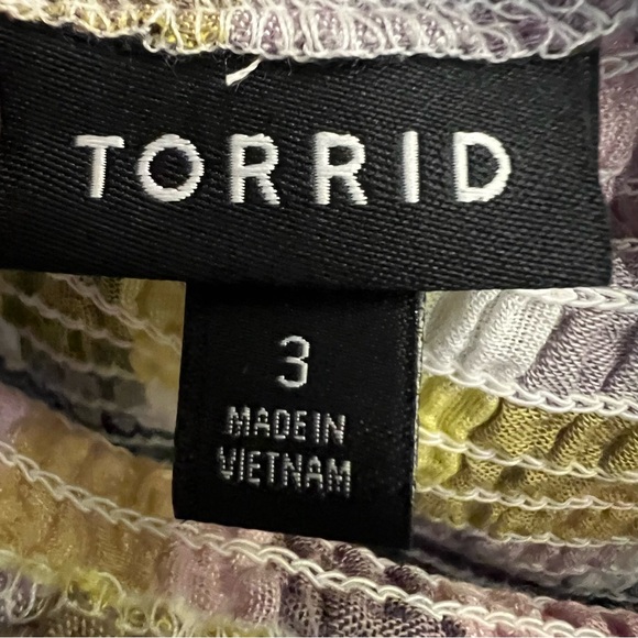 Torrid Sheered Peplum Off Shoulder Checked Plaid  Top Size 3 Good Condition - Picture 3 of 7